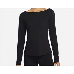 Womens Nike Yoga Dri-fit Athletic Seamless Long Sleeve Shirt Size S Black